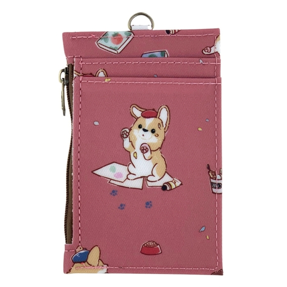 Waterproof Corgi Artist ID Badge Card Holder Coin Purse W/ Stretchy Lanyard - Picture 2 of 9